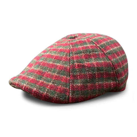 The Wonderland Boston Scally Cap - Red &amp;amp; Green Plaid - featured image