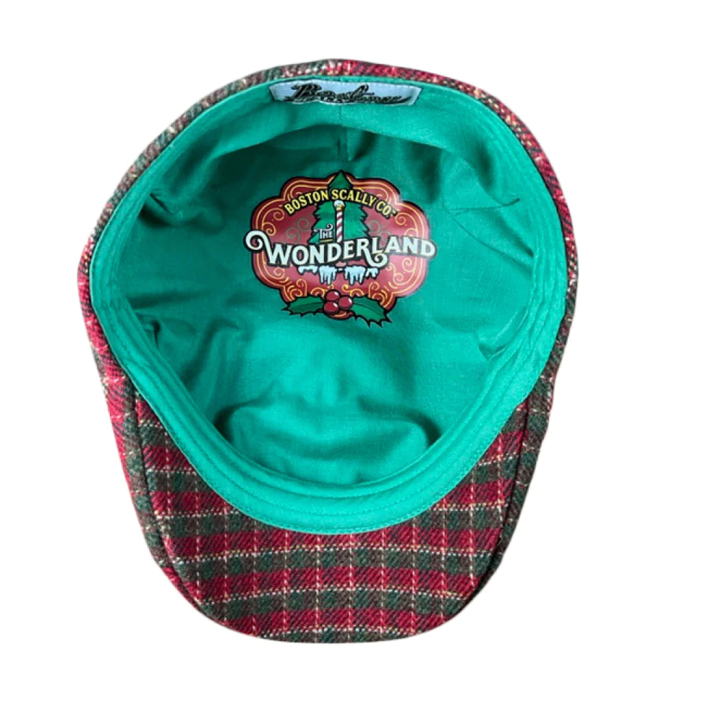 The Wonderland Boston Scally Cap - Red &amp;amp; Green Plaid - alternate image 1