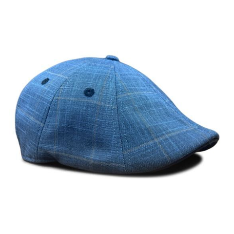 The 8-Panel Plaid Trainer Boston Scally Cap - Blue Plaid - featured image
