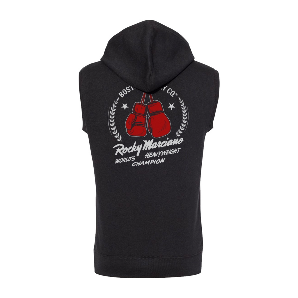 Boston Scally The Rocky Marciano Sleeveless Hoodie Black