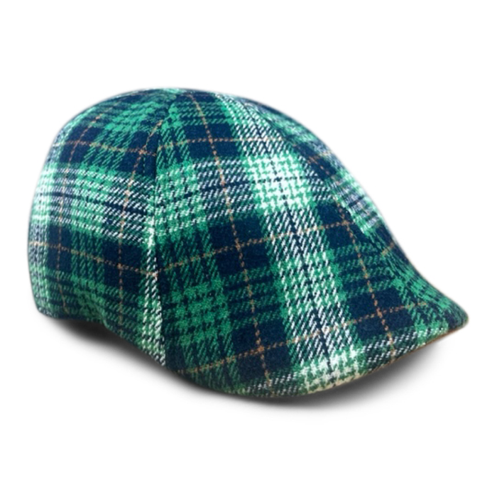 The Fighting Rock Boston Scally Cap - Green Plaid - featured image