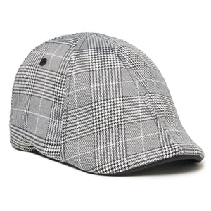 The Plaid Trainer Boston Scally Cap - Light Grey &amp;amp; Black - featured image
