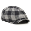 The Buffalo Insulated Baker Boy Boston Scally Cap - Black and Grey Plaid - featured image