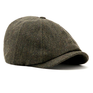 The Baker Boy Boston Scally Cap - Dark Olive Herringbone - featured image