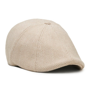 The 8 Panel Irish Boston Scally Cap - White Herringbone - featured image