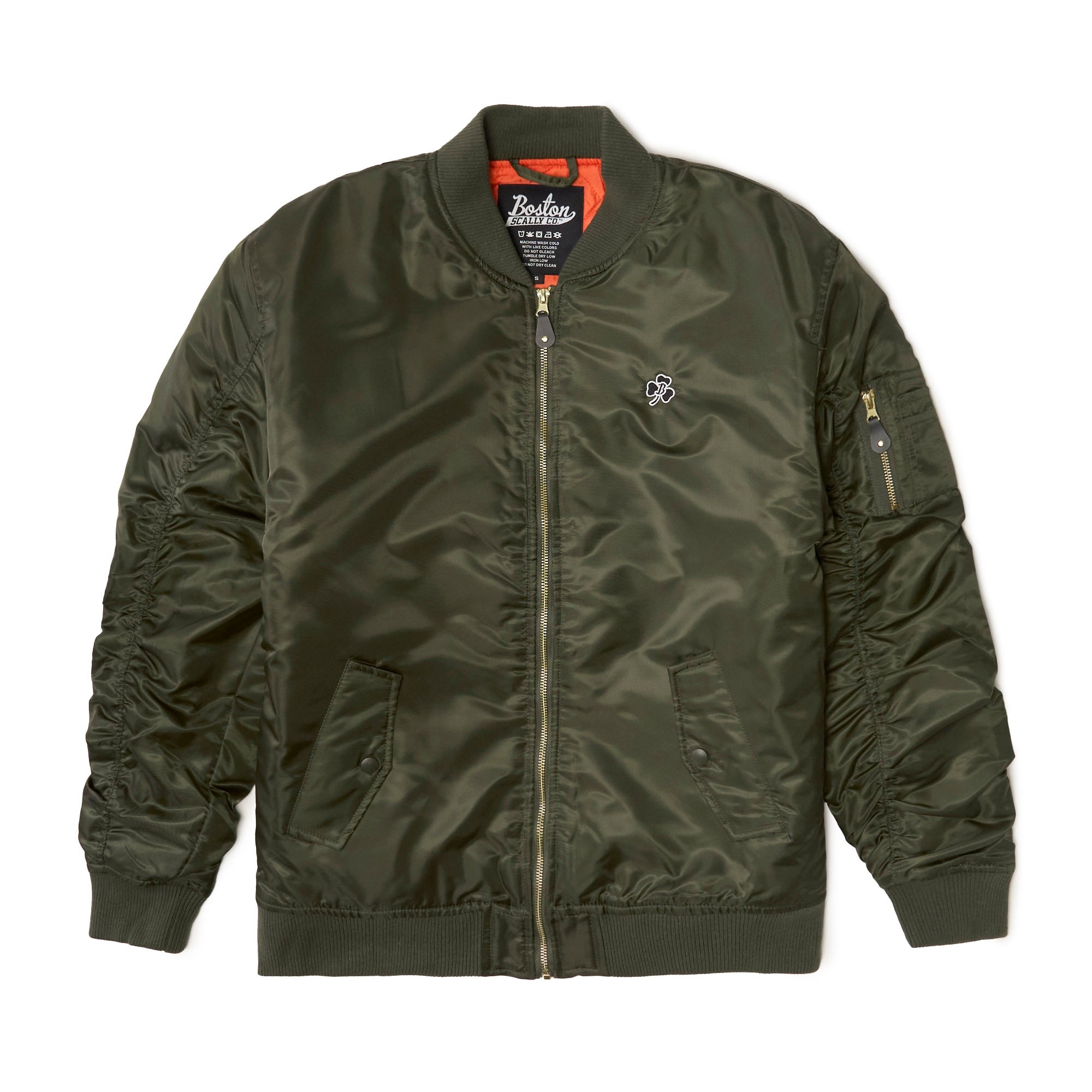Boston Scally Shamrock Flight Jacket - Field Green
