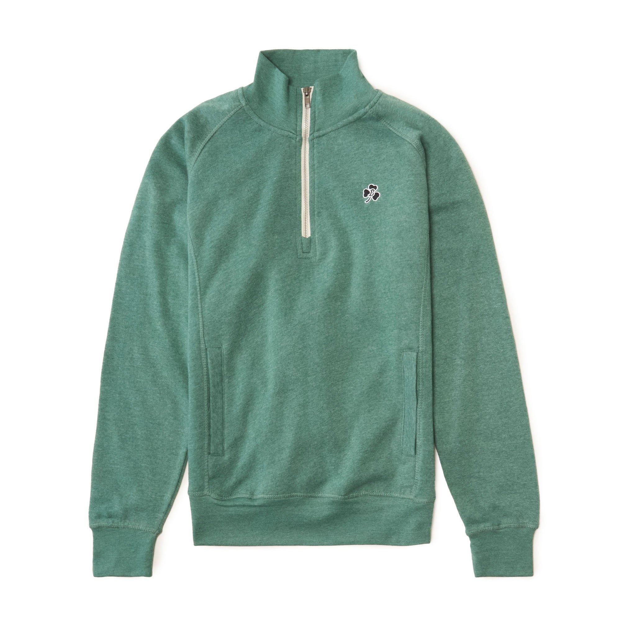 Boston Scally Shamrock 1/4 Zip-Up Pullover - Balsam Green