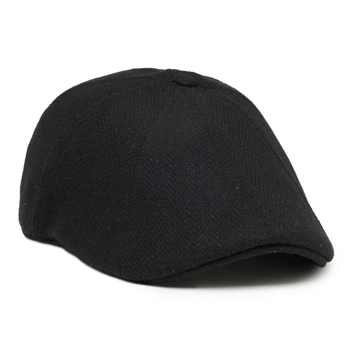 The Insulated Peaky Boston Scally Cap - Black Herringbone - featured image