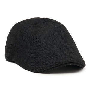The Insulated Peaky Boston Scally Cap - Black Herringbone - featured image