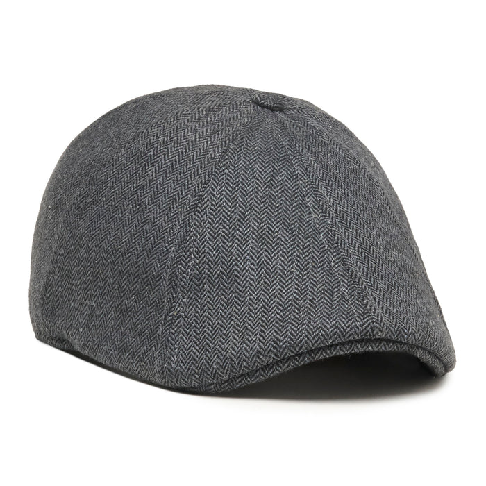 The Insulated Peaky Boston Scally Cap - Charcoal Herringbone - featured image