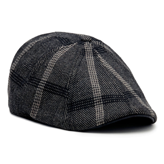 The Black Rose Peaky Boston Scally Cap - Black &amp; Grey Plaid - featured image