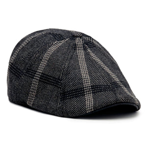 The Black Rose Peaky Boston Scally Cap - Black &amp;amp; Grey Plaid - featured image