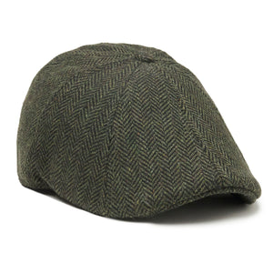 The Peaky Boston Scally Cap - Dark Olive Green Herringbone - featured image