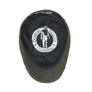 The Peaky Boston Scally Cap - Dark Olive Green Herringbone - alternate image 2