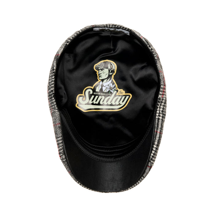 The Sunday Boston Scally Cap - Black Smoke &amp; Red - alternate image