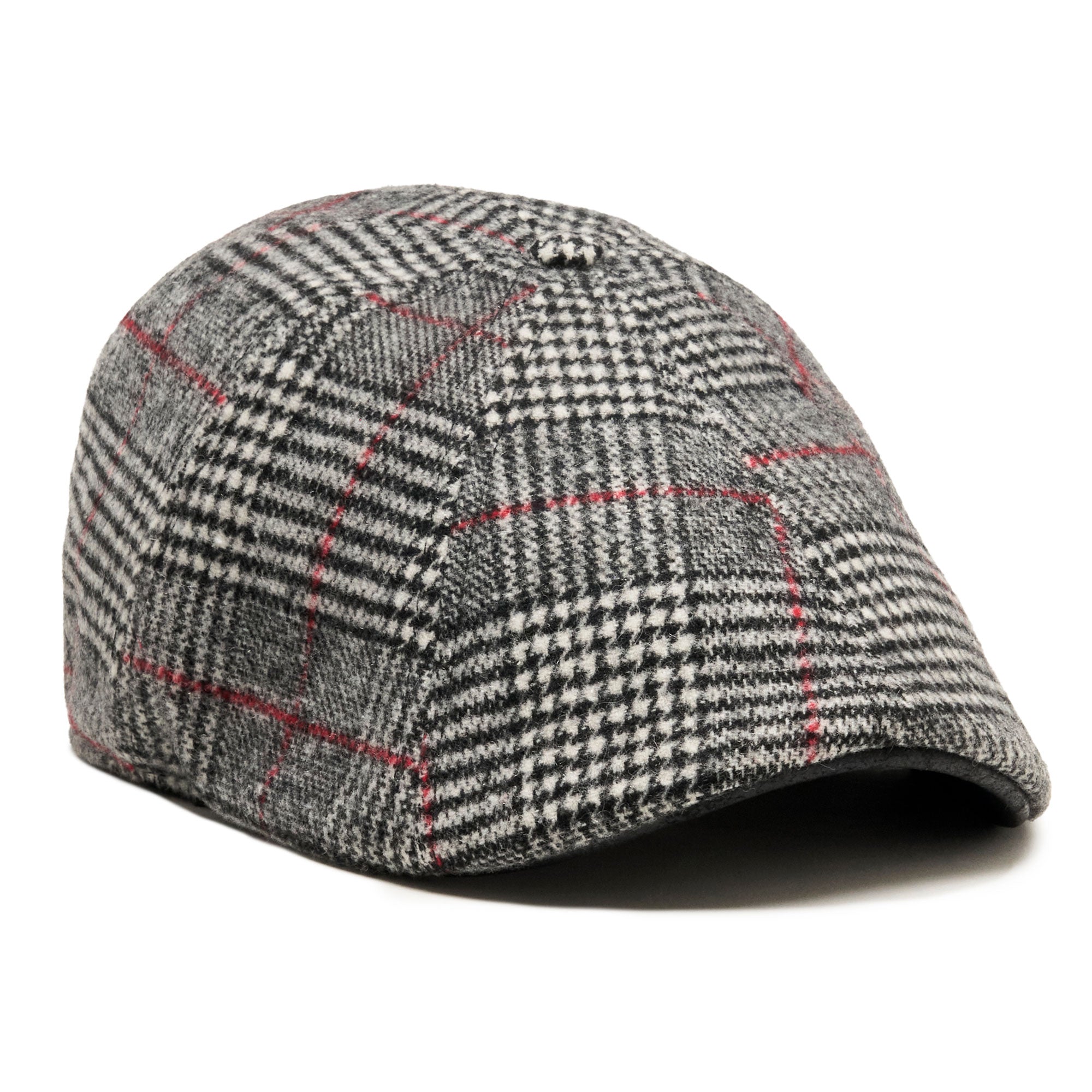 The Sunday Boston Scally Cap (Flat Cap) - Black Smoke & Red