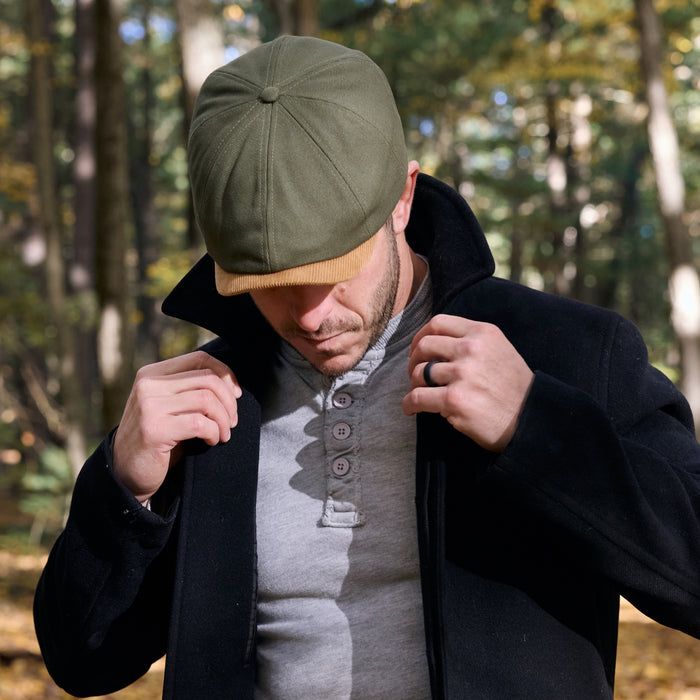 The Workhorse Insulated Baker Boy Boston Scally Cap - Green Canvas - alternate image