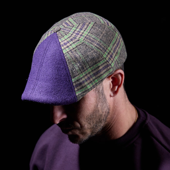 The Frankenhead Boston Scally Cap - Purple &amp; Undead Plaid - alternate image