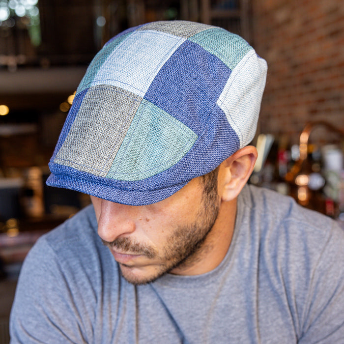The Saltbox Boston Scally Cap - Blue Patchwork - alternate image