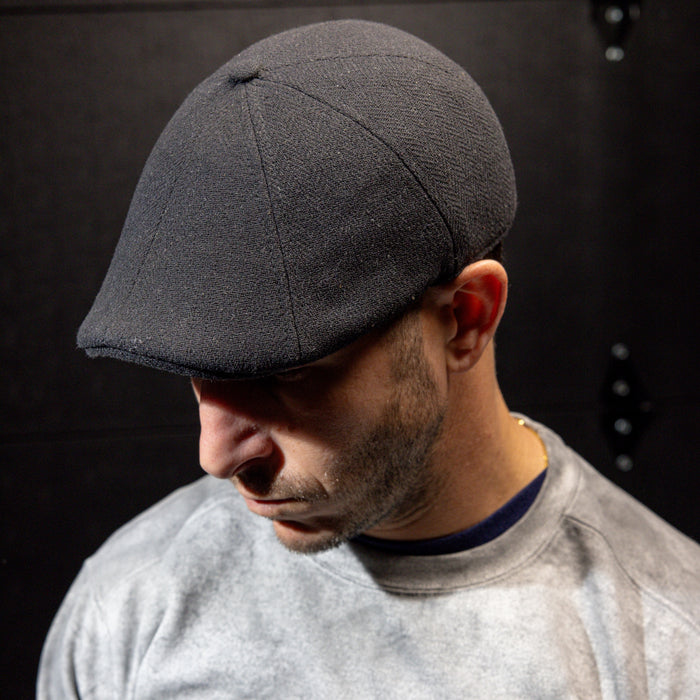 The Insulated Peaky Boston Scally Cap - Black Herringbone - alternate image