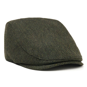 The Original Boston Scally Cap - Dark Olive Green Herringbone - featured image