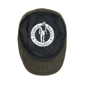 The Original Boston Scally Cap - Dark Olive Green Herringbone - alternate image 2