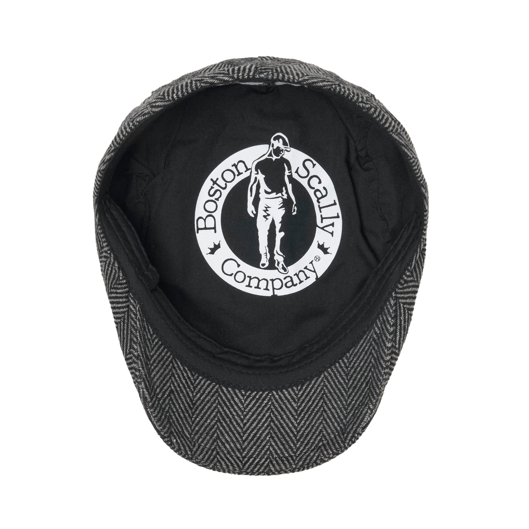 The Original Boston Scally Cap (Flat Cap) - Grey Herringbone