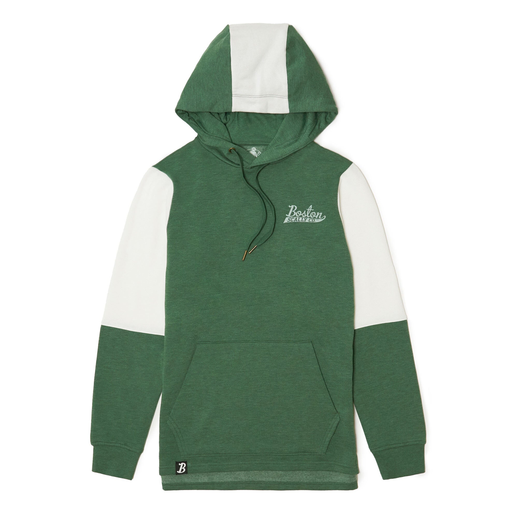 Boston Scally The Colorblock Hoodie - Irish Green and White