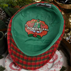 The Wonderland Boston Scally Cap - Red &amp;amp; Green Plaid - alternate image 13