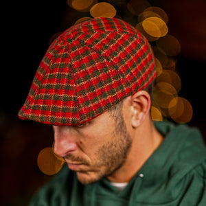 The Wonderland Boston Scally Cap - Red &amp;amp; Green Plaid - alternate image 2