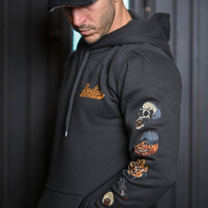 Boston Scally The Halloween Icon Hoodie - Dusk Black and Orange - alternate image 3