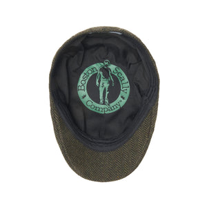 The Donnybrook Boston Scally Cap - Dark Olive Green Herringbone - alternate image 2