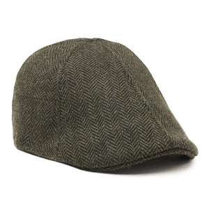 The Donnybrook Boston Scally Cap - Dark Olive Green Herringbone - featured image