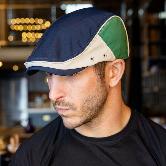 The Fairway Boston Scally Cap - Navy with Green - alternate image