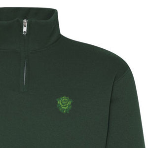 Boston Scally The Irish Rose 1/4 Zip-Up Pullover - Forest Green - alternate image 2