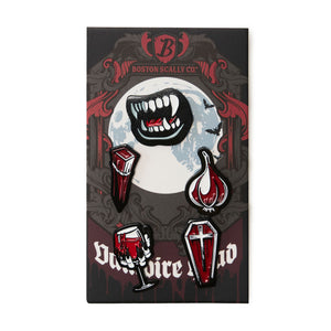 Boston Scally The Vampire Head Cap Pin Set - featured image
