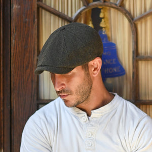 The Baker Boy Boston Scally Cap - Dark Olive Herringbone - alternate image 2