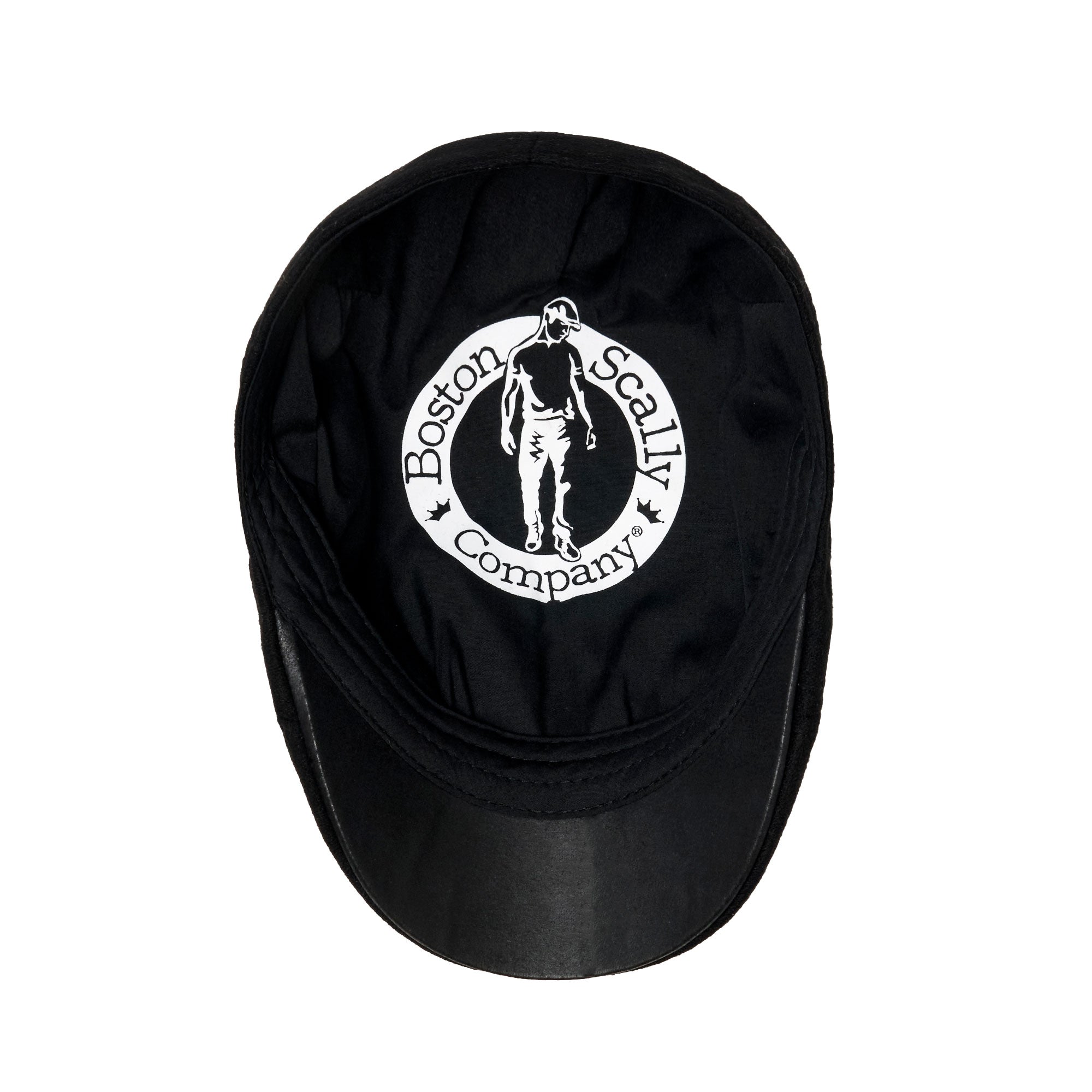 The Kenmore Boston Scally Cap (Flat Cap) - Coolidge Black & Black Brim