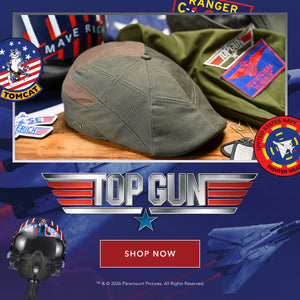 Picture of Top Gun Scally Cap with text: Top Gun - Shop Now
