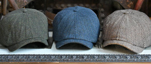 3 Baker Boy Caps on Ornate Background