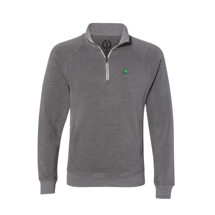 Boston Scally The Shamrock 1/4 Zip-Up Pullover - Smoke Triblend - featured image