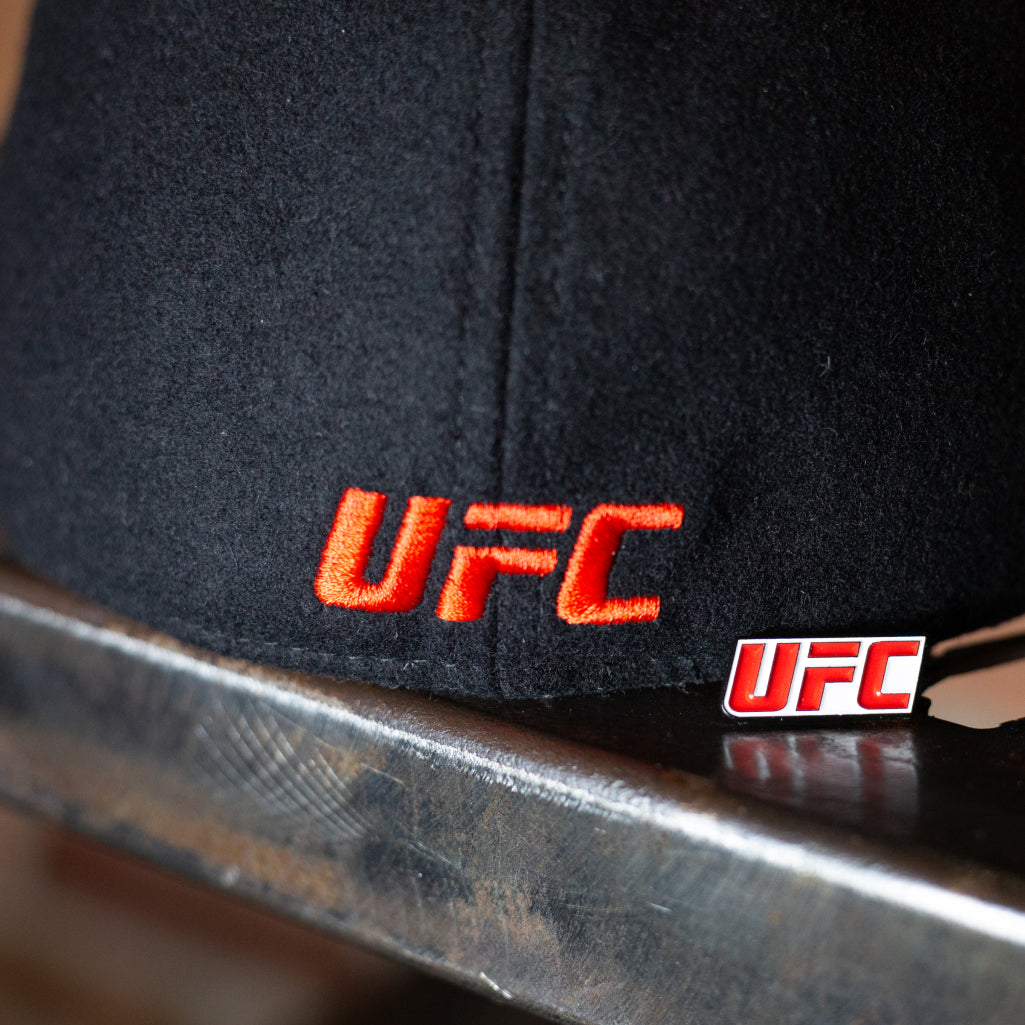 Ufc Red Color Code The UFC Six Panel Boston Scally Cap (Flat Cap) - Black