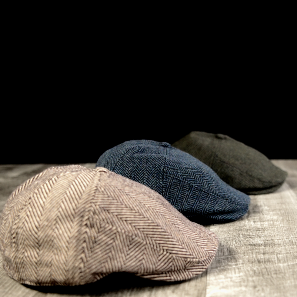 The Original 5Panel Boston Scally Cap (Flat Cap) Brown Herringbone