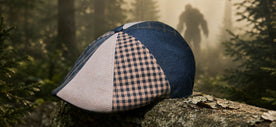 The Bigfoot Scally Cap on a Log