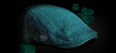 The Saint Patricks Day Collection is live, image featuring The Irish Scally Cap which is a single panel cap with a green herringbone