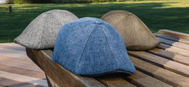3 The Cottage Scally Caps on a Wooden Chair