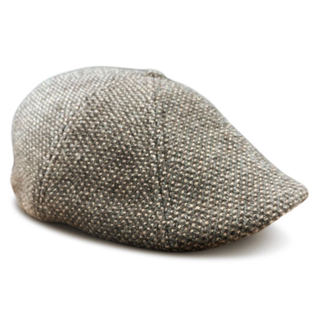 Green & Brown Plaid Newsboy Scally Cap - L