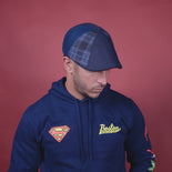 The Superman Boston Scally Cap - Metropolis Blue Patchwork - alternate video 3