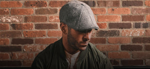 thumbnail image 2 of Boston Scally Co. The Original Cap - The Peaky Newsboy Flat Cap - 8 Panel Cotton Fitted Hat For Men - Grey Herringbone 2 of 12